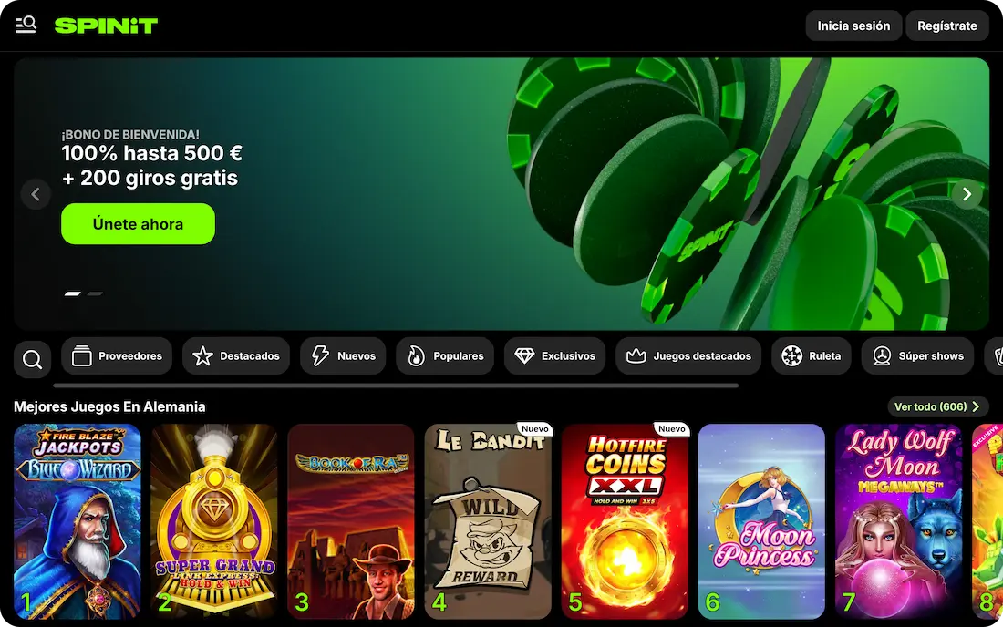sitio web del casino spinit